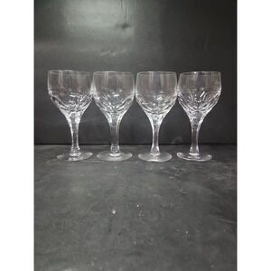 Atlantis‎ Evora Panel Cut Crystal Glasses, Set of 4, Water Glasses, Wine Glasses